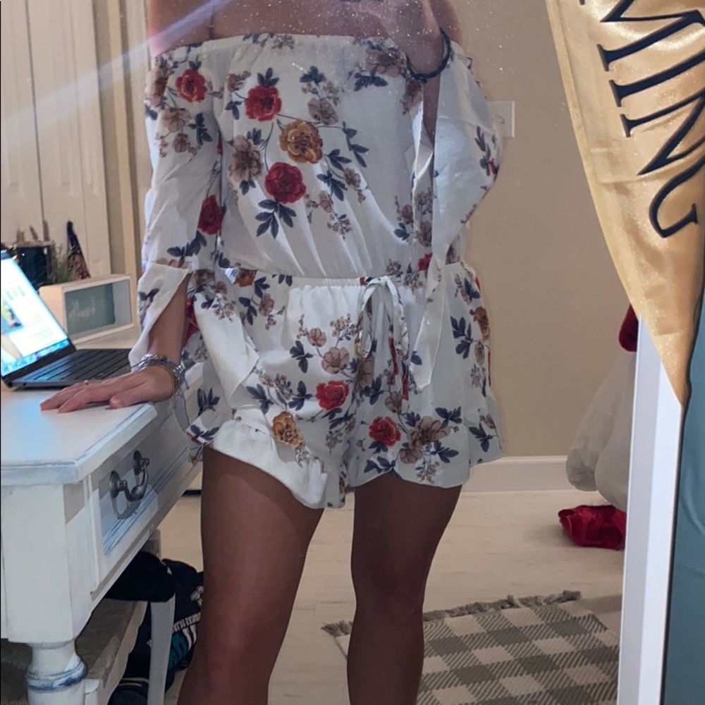 White floral romper